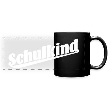 Schulkind - Panorama-Tasse farbig - Schwarz - Vorne