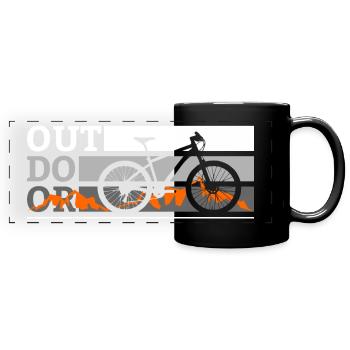 Outdoor by mountain bike - Full Colour Panoramic Mug - black - Front