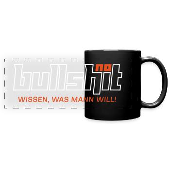 no bullshit - Wissen, was mann will - Panorama-Tasse farbig - Schwarz - Vorne