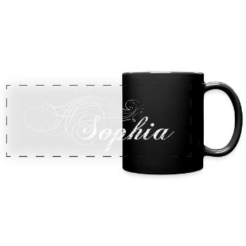 Sophia > white and dirty - Full Colour Panoramic Mug - black - Front