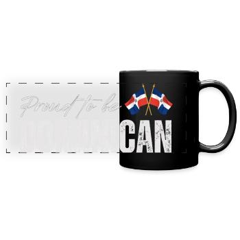 Stolzer Dominikaner - Panorama-Tasse farbig - Schwarz - Vorne