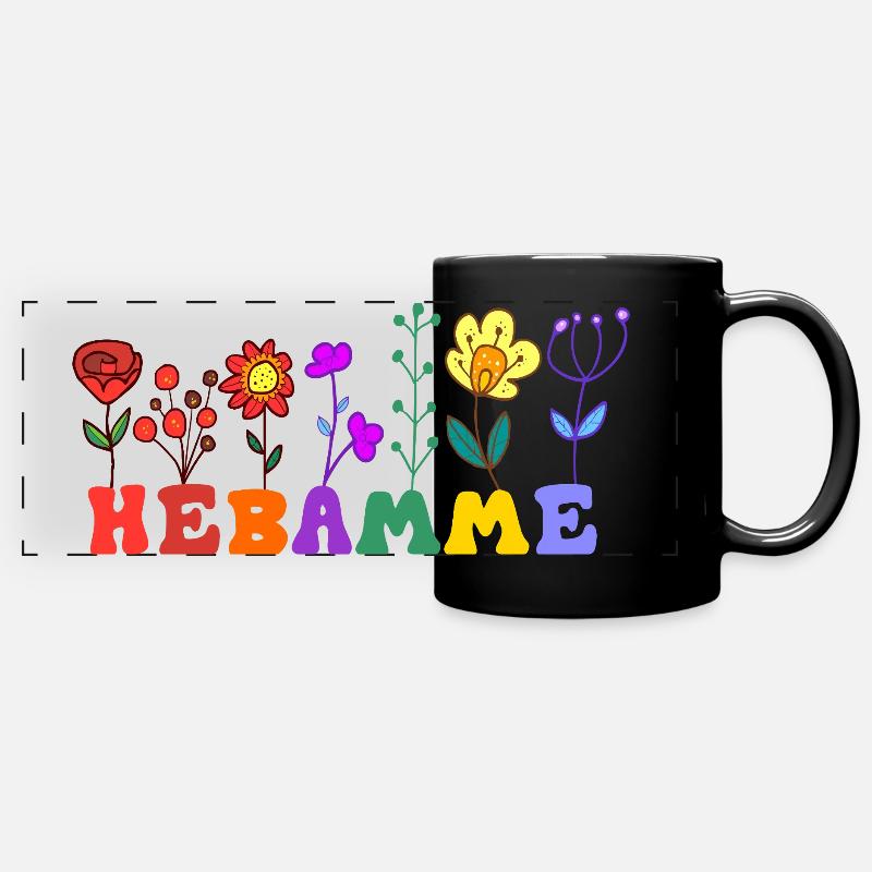 Midwife with Flowers Obstetric Gift Saying - Full Colour Panoramic Mug - black