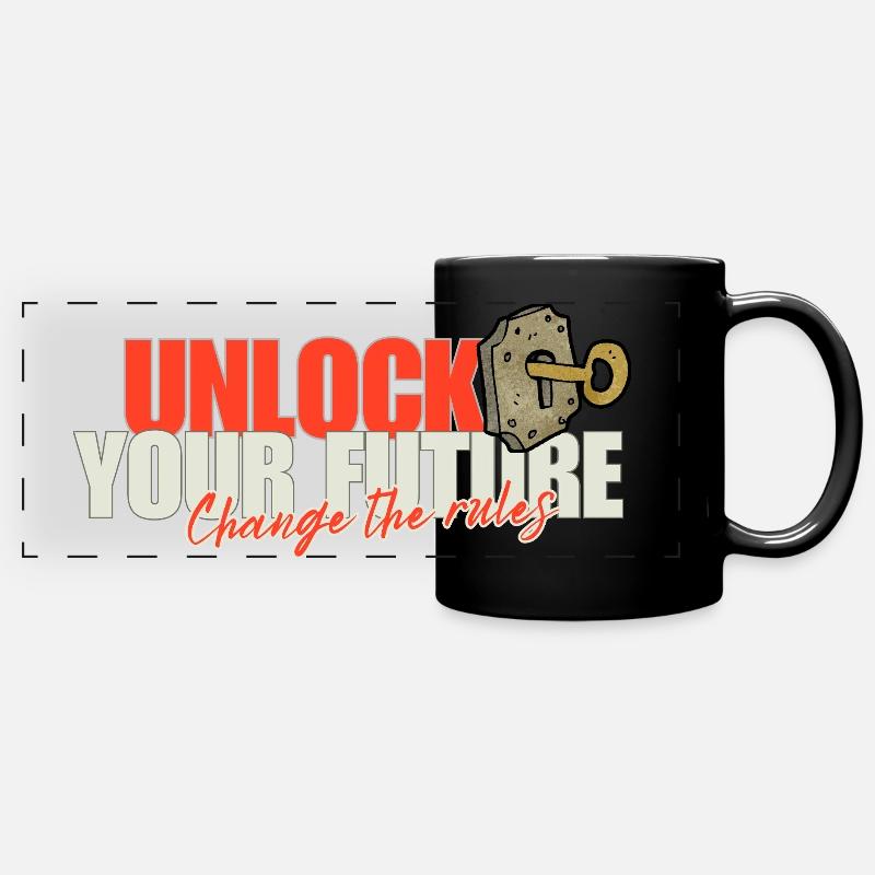 Unlock Your Future Rules - Full Colour Panoramic Mug - black