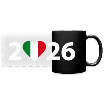 I love Italien 2026, Italien 2026 - Panorama-Tasse farbig - Schwarz - Vorne