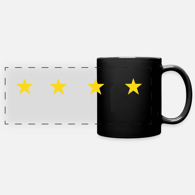 Vier Sterne – Deutschland (dh) - Panorama-Tasse farbig - Schwarz