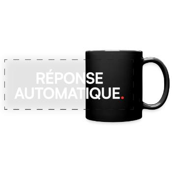 Auto-Antwort-Humor-Desktop - Panorama-Tasse farbig - Schwarz - Vorne