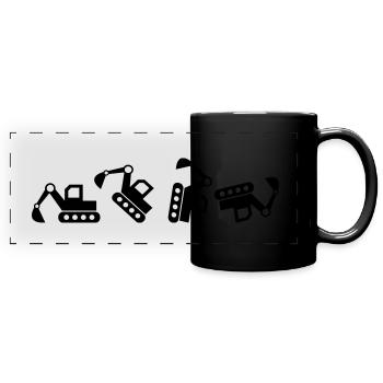 Excavator excavator operator dredging construction worker gift - Full Colour Panoramic Mug - black - Front