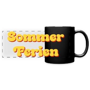Sommerferien - Panorama-Tasse farbig - Schwarz - Vorne