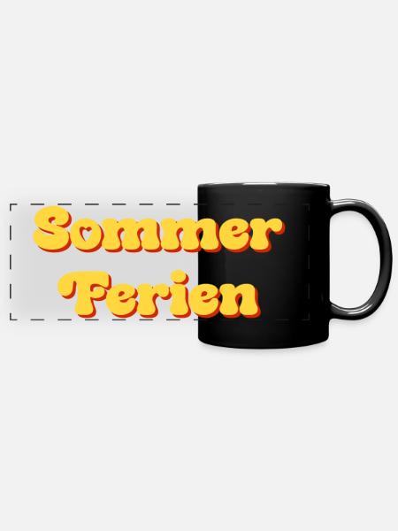 Sommerferien - Panorama-Tasse farbig - Schwarz