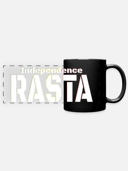 Unabhängiger Rasta - Panorama-Tasse farbig - Schwarz
