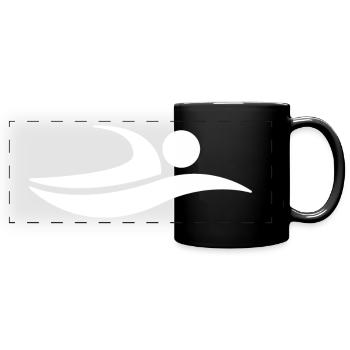 Swim Natation Logo blanc Design - Mug panoramique uni - noir - Devant