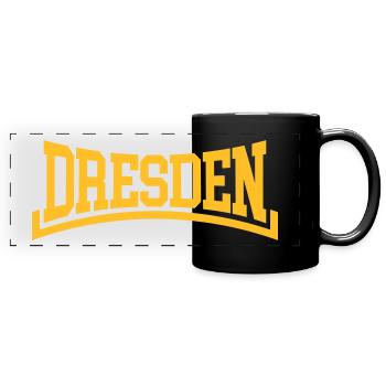 Dresden - Panorama-Tasse farbig - Schwarz - Vorne
