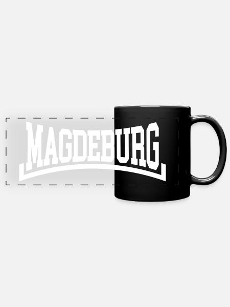 Magdeburg - Panorama-Tasse farbig - Schwarz