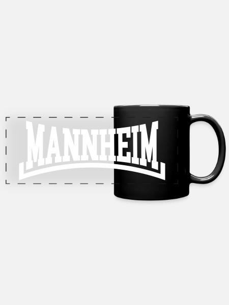 Mannheim - Panorama-Tasse farbig - Schwarz