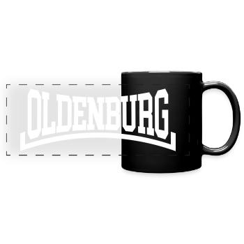 Oldenburg - Panorama-Tasse farbig - Schwarz - Vorne