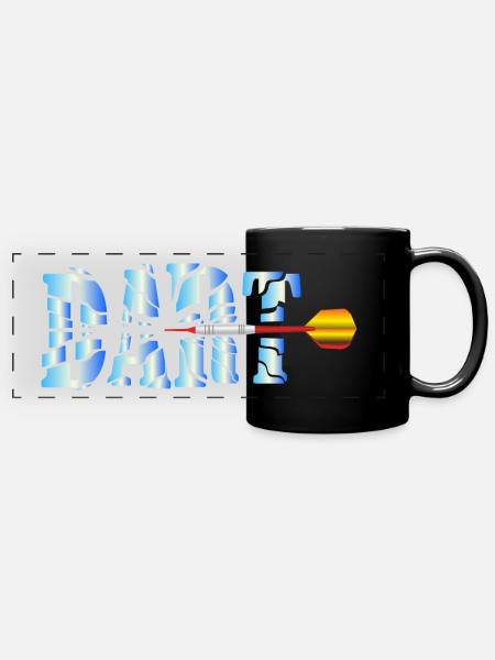 Dart Dartpfeil Geschenk - Panorama-Tasse farbig - Schwarz