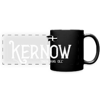 Kernow “Onen Hag Oll” - Full Colour Panoramic Mug - black - Front