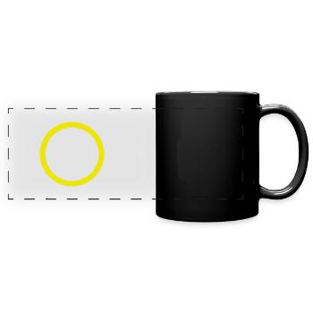 yellow circle circle yellow design - Full Colour Panoramic Mug - black - Front