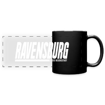 Ville impériale libre de Haute-Souabe de Ravensburg - Mug panoramique uni - noir - Devant