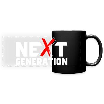 Next Generation X Letters / X Symbol - Full Colour Panoramic Mug - black - Front
