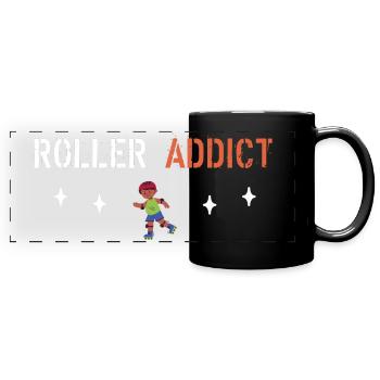 Roller addict - Mug panoramique uni - noir - Devant