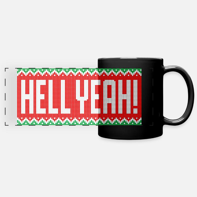 Ja, för! Jul mönster mugg - Färgad panoramamugg - svart