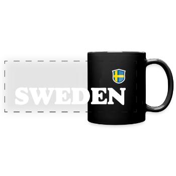 Finland Bold Nordic Typography - Full Colour Panoramic Mug - black - Front