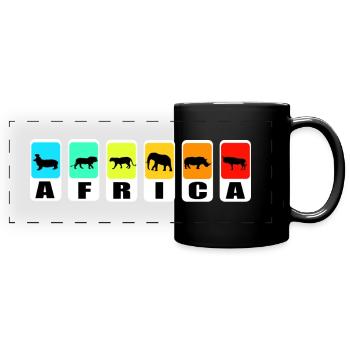 Africa Safari Design pour les vacanciers en Afrique - Mug panoramique uni - noir - Devant