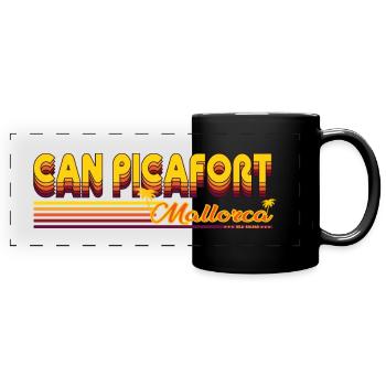 Can Picafort summery Mallorca holiday design - Full Colour Panoramic Mug - black - Front