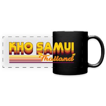 Ko Samui - Inselparadies im Design - Panorama-Tasse farbig - Schwarz - Vorne