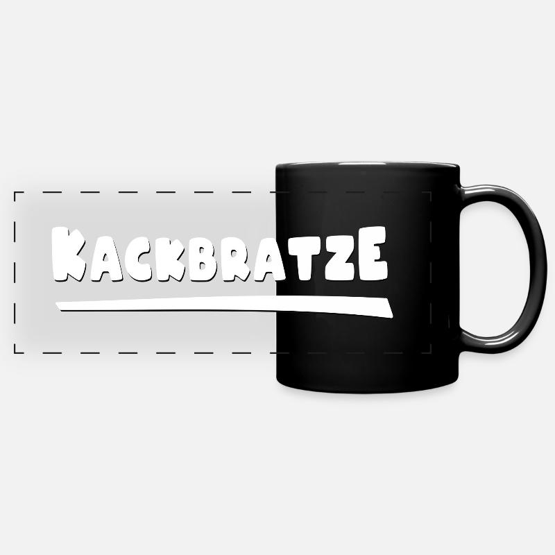 Kackbratze - Panorama-Tasse farbig - Schwarz