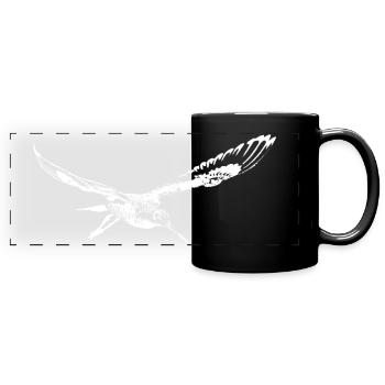 Shore snipe wading bird - Full Colour Panoramic Mug - black - Front