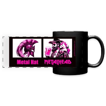 Metal Hat oder Metalhead - Panorama-Tasse farbig - Schwarz - Vorne