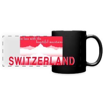 Suisse - Mug panoramique uni - noir - Devant