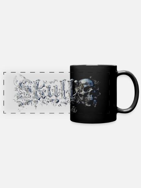 Skull Têtes de Mort Gothiques - Mug panoramique uni - noir