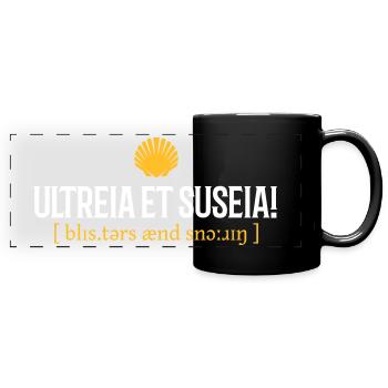 Ultreia et suseia | Camino de Santiago | Parodie - Panorama-Tasse farbig - Schwarz - Vorne