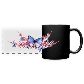 butterfly - Full Colour Panoramic Mug - black - Front