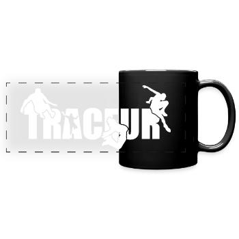 Parkour Traceur white - Full Colour Panoramic Mug - black - Front