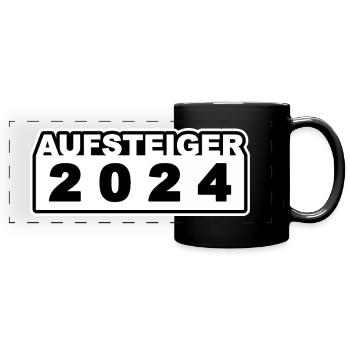 Aufsteiger 2024 - Panorama-Tasse farbig - Schwarz - Vorne