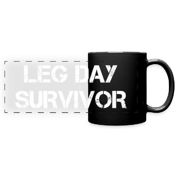 Leg Day Survivor - Full Colour Panoramic Mug - black - Front