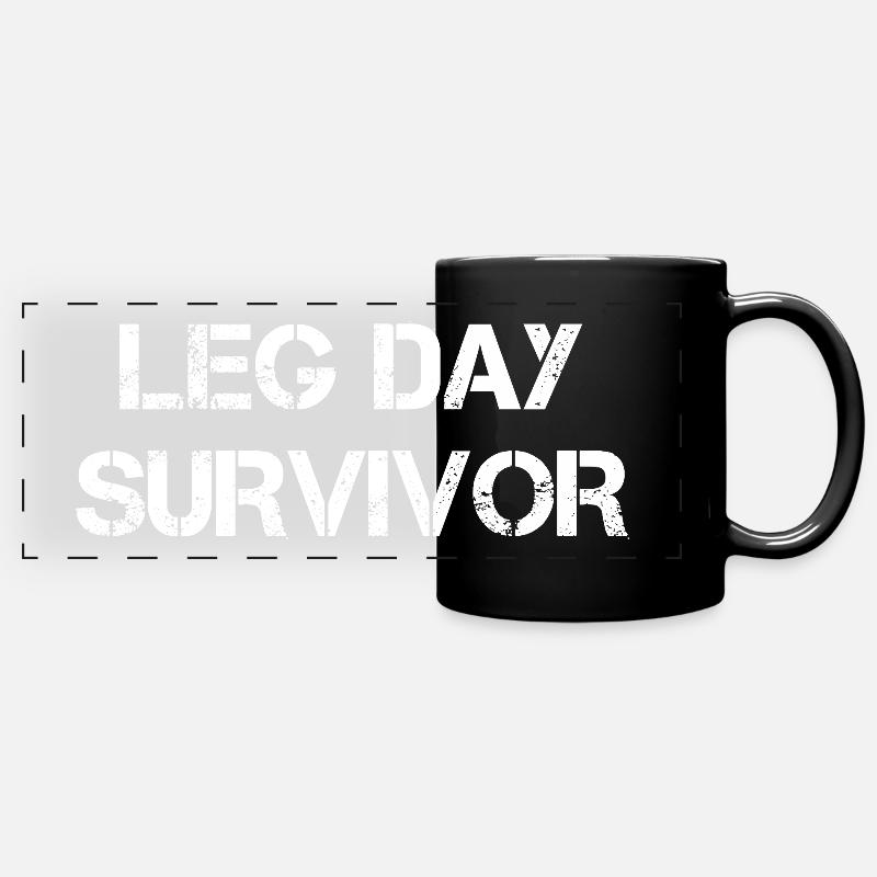 Survivant du jour de la jambe - Mug panoramique uni - noir