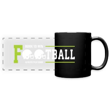 American Football Quote Born To Win Gift - Full Colour Panoramic Mug - black - Front