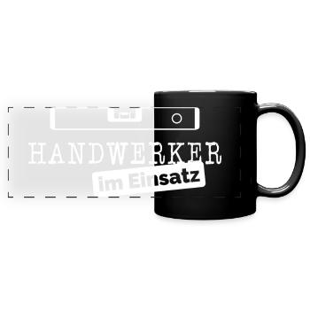 Handwerk Wasserwaage Handwerker Symbol Bau Sprüche - Panorama-Tasse farbig - Schwarz - Vorne