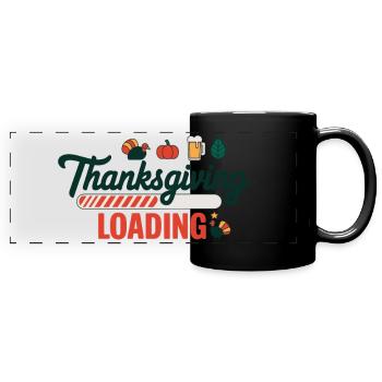 Thanksgiving Loading Erntedankfest Ladebalken - Panorama-Tasse farbig - Schwarz - Vorne