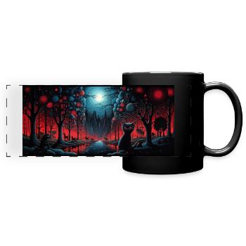BlackCat Wunderland 2 - Panorama-Tasse farbig - Schwarz - Vorne