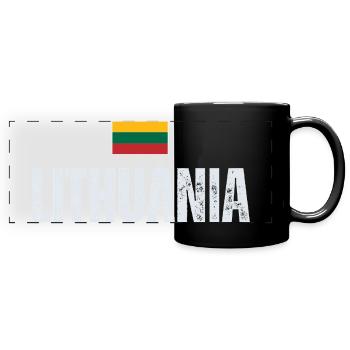 Lithuanian pride, flag of Lithuania - Full Colour Panoramic Mug - black - Front