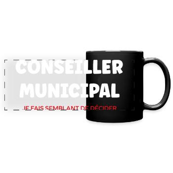 Conseiller Municipal Typo Noir Bold - Mug panoramique uni - noir - Devant