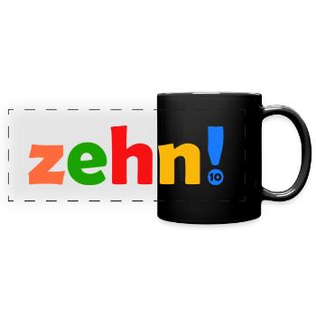 ZEHN 10 JAHRE JUNGE 10. GEBURTSTAG - Panorama-Tasse farbig - Schwarz - Vorne