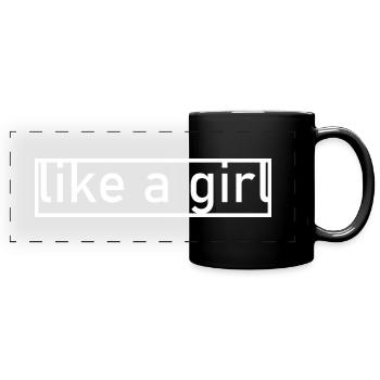 like a girl GRLPWR feminism - Panorama-Tasse farbig - Schwarz - Vorne