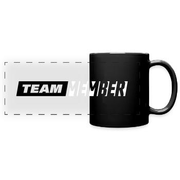 Membre de l'équipe - Mug panoramique uni - noir - Devant